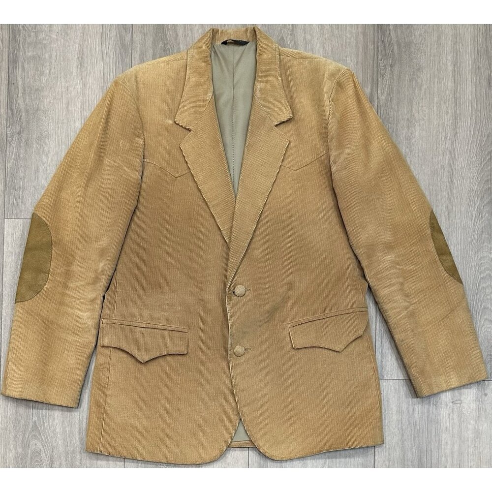 Vintage Pioneer Wear Quality in Action Beige/Tan Corduroy Blazer/Jacket Size 42